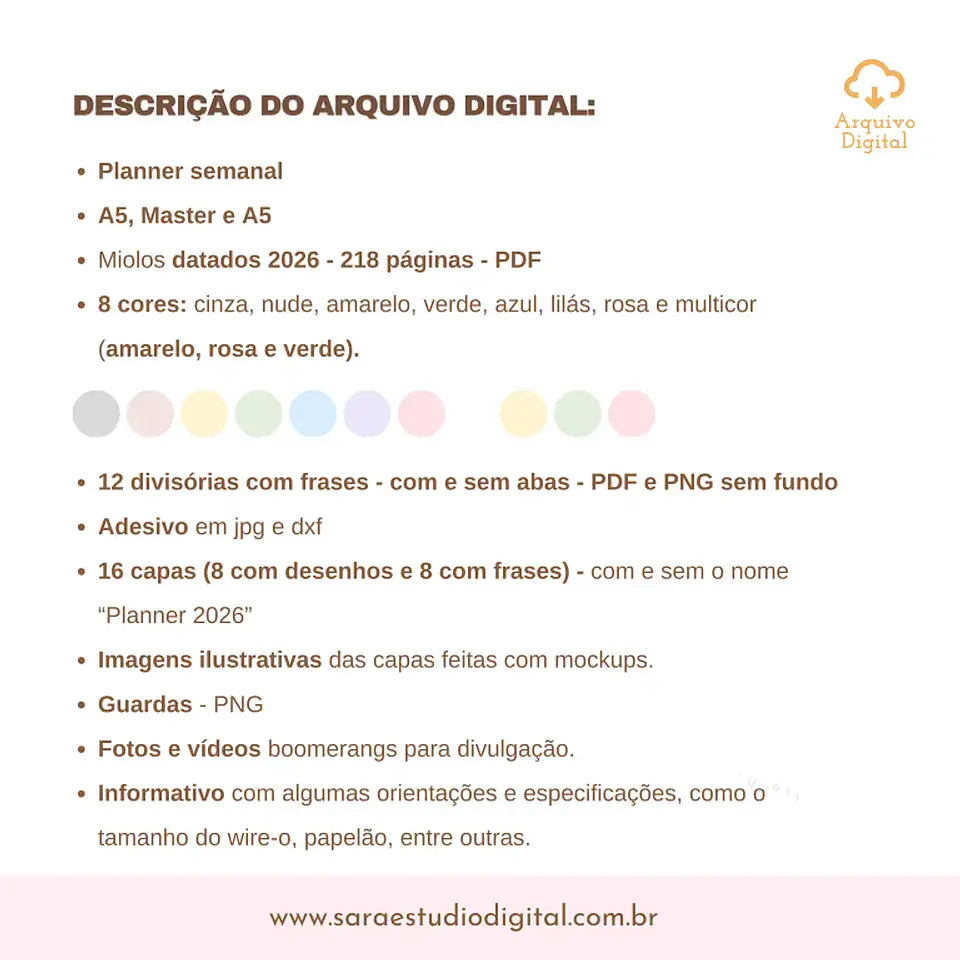 Arquivo Combo Planners 2026 - Sara 2