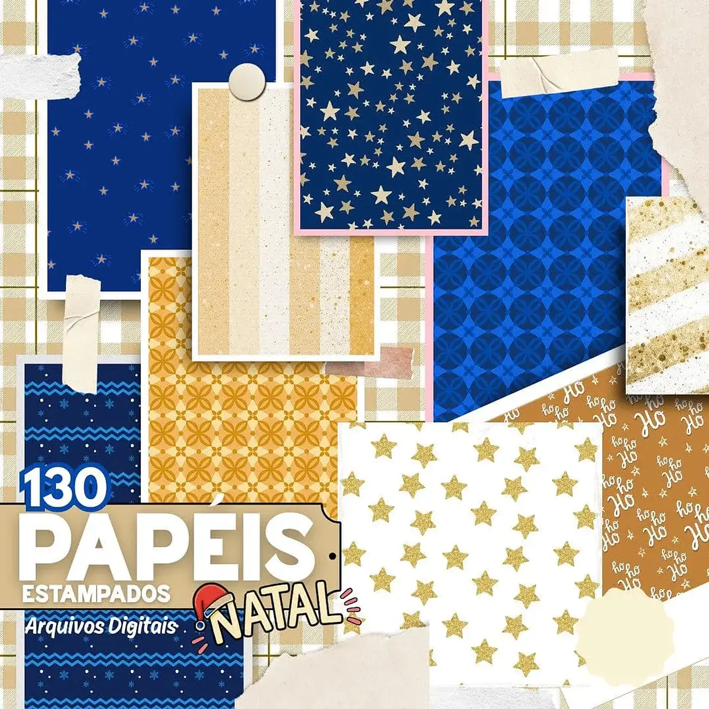 Kit Digital Natal Papéis Estampados - PANDOCA 3