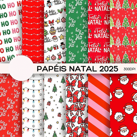 Kit Digital Natal Papéis Estampados - PANDOCA 4