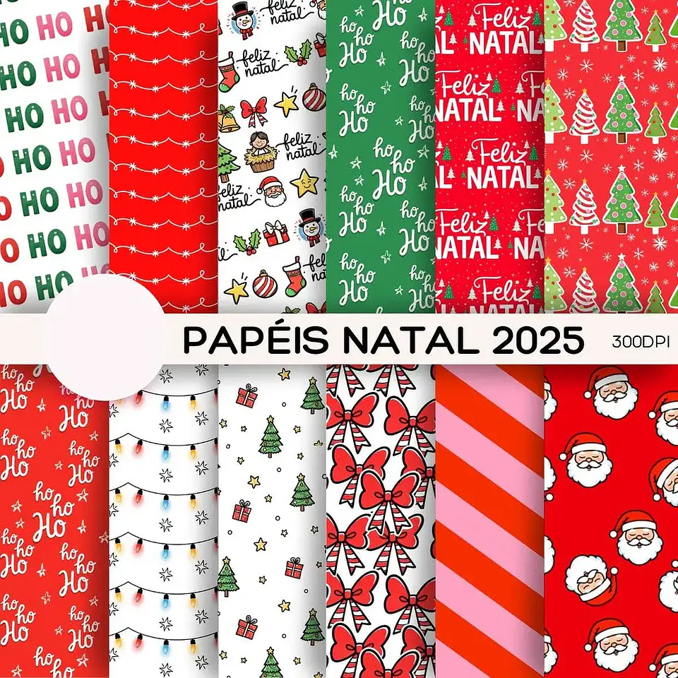 Kit Digital Natal Papéis Estampados - PANDOCA 4