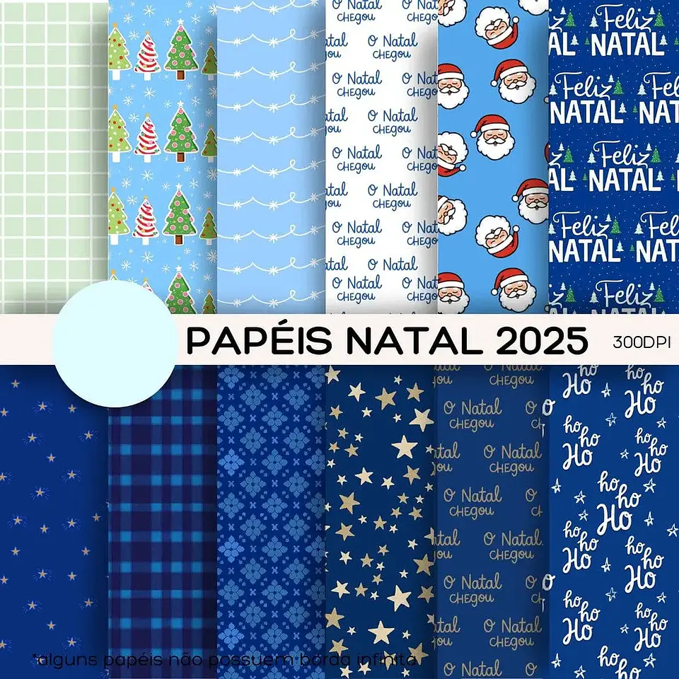 Kit Digital Natal Papéis Estampados - PANDOCA 5