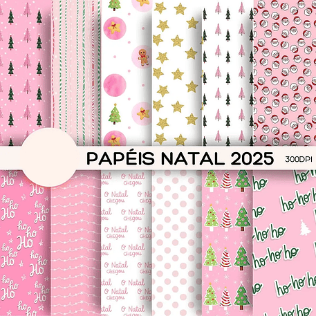 Kit Digital Natal Papéis Estampados - PANDOCA 9