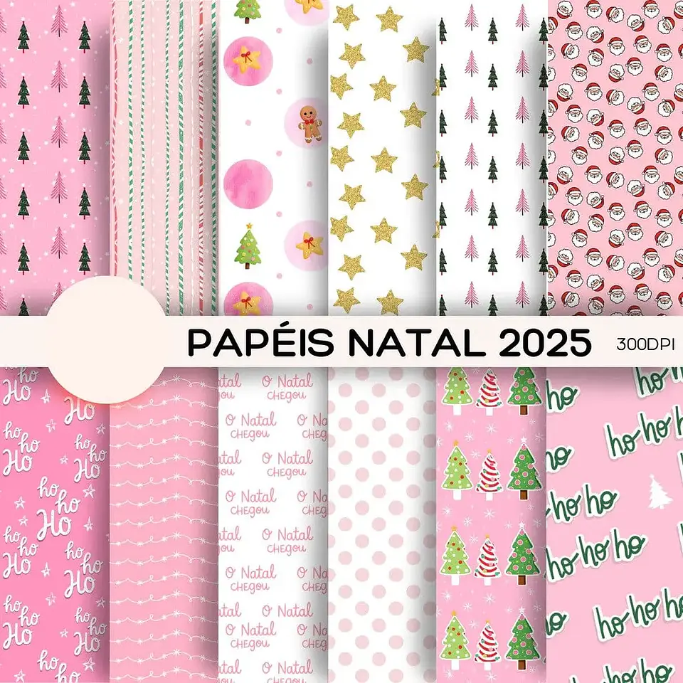 Kit Digital Natal Papéis Estampados - PANDOCA 9