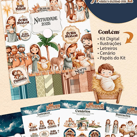 Kit Digital Natal Combo Natividade Ilustrações - Tita 1