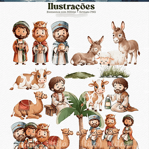 Kit Digital Natal Combo Natividade Ilustrações - Tita