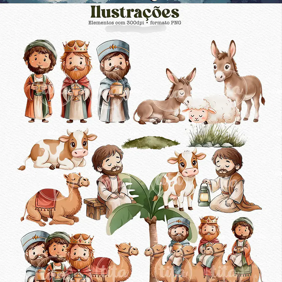 Kit Digital Natal Combo Natividade Ilustrações - Tita 2