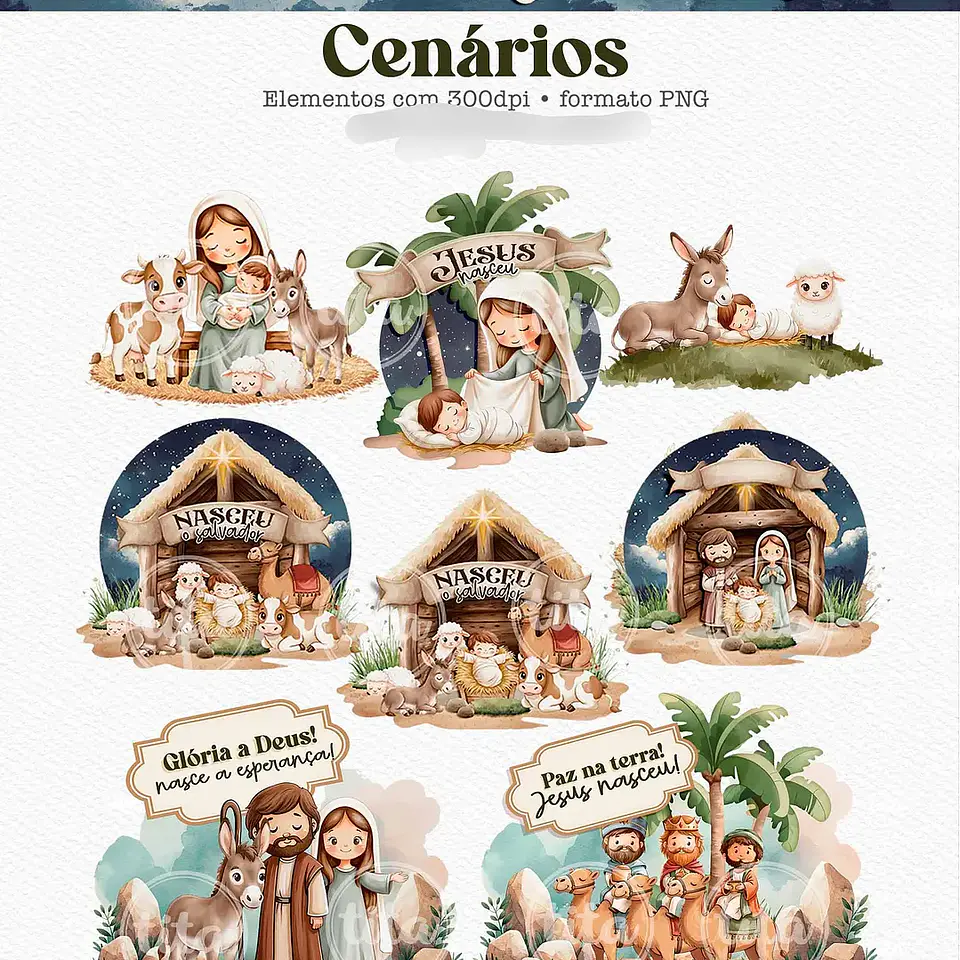 Kit Digital Natal Combo Natividade Ilustrações - Tita 5