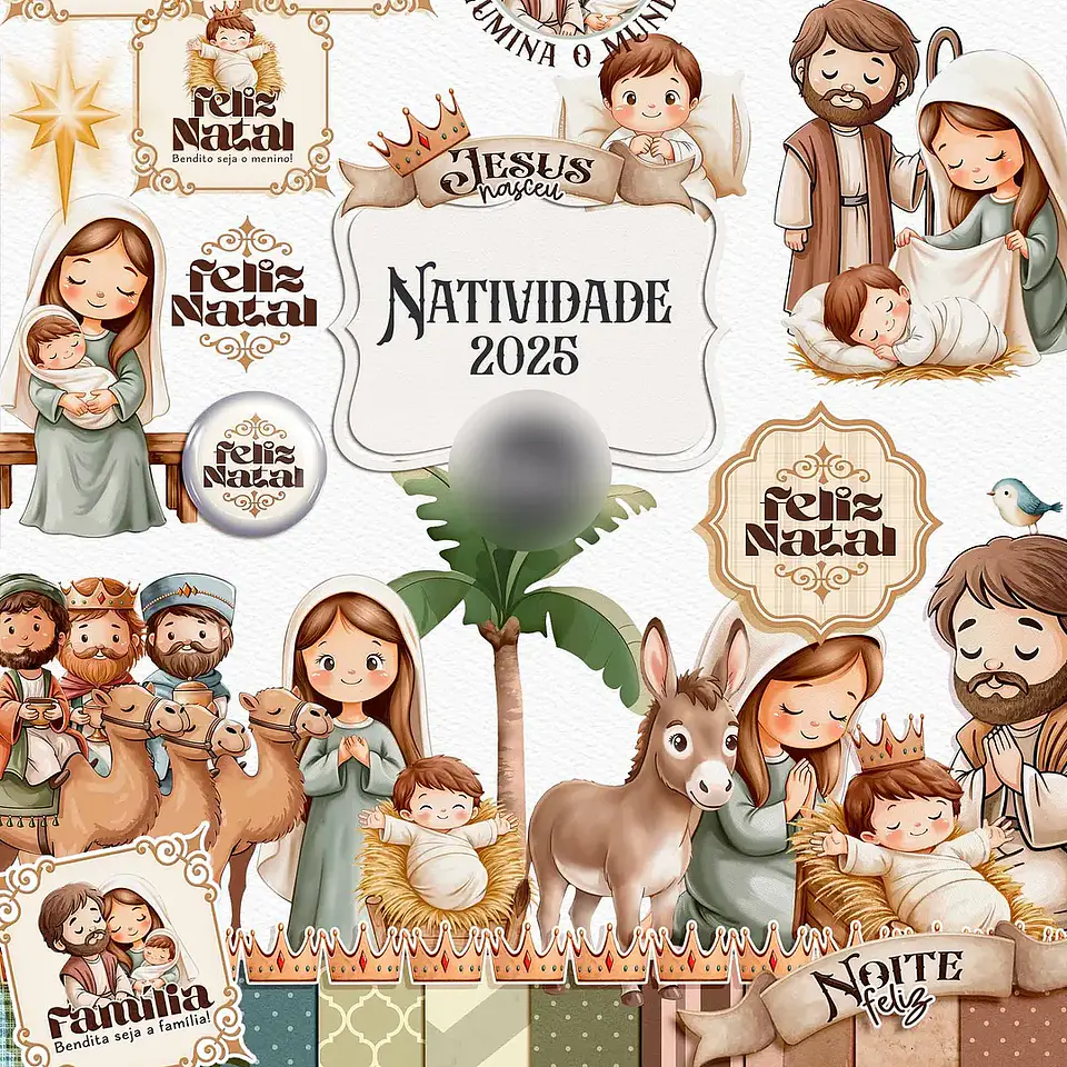 Kit Digital Natal Combo Natividade Ilustrações - Tita 8
