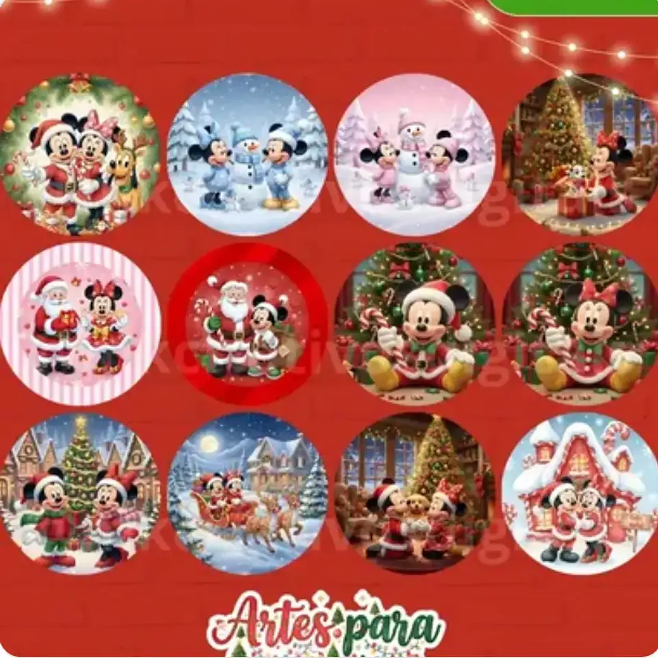 Arquivo Painel Sublimado Natal Mickey e Minnie - MK Criativos 2