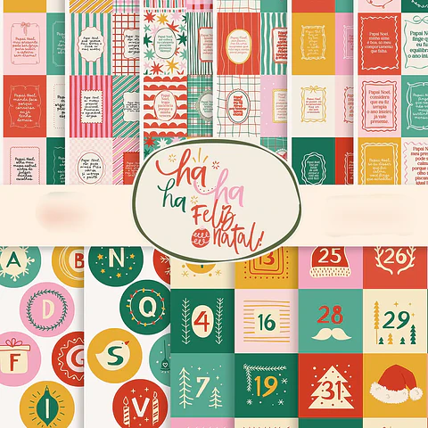 Kit Digital A4 Coleçao hahaha Feliz Natal Tags Divertidas - CELA