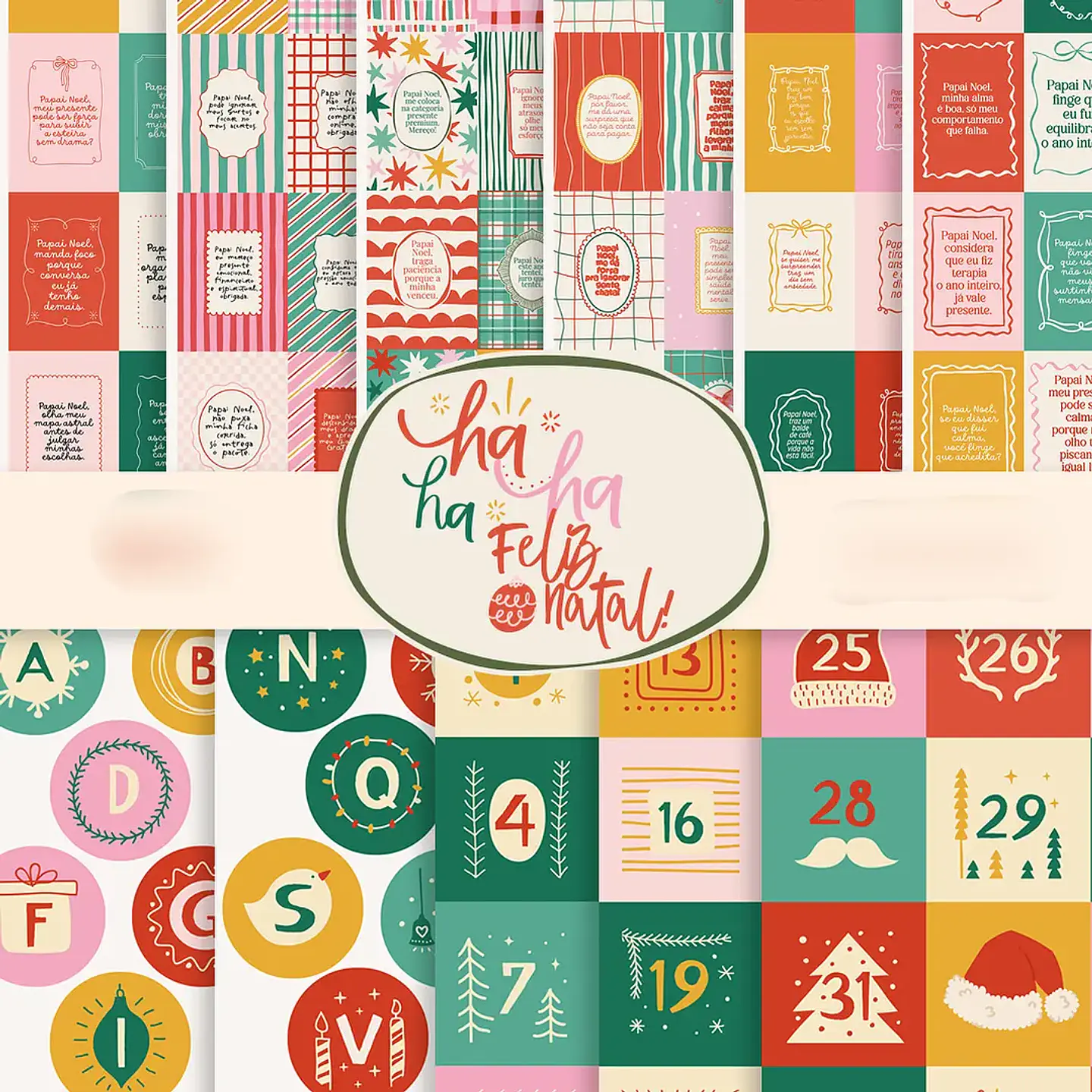 Kit Digital A4 Coleçao hahaha Feliz Natal Tags Divertidas - CELA 1