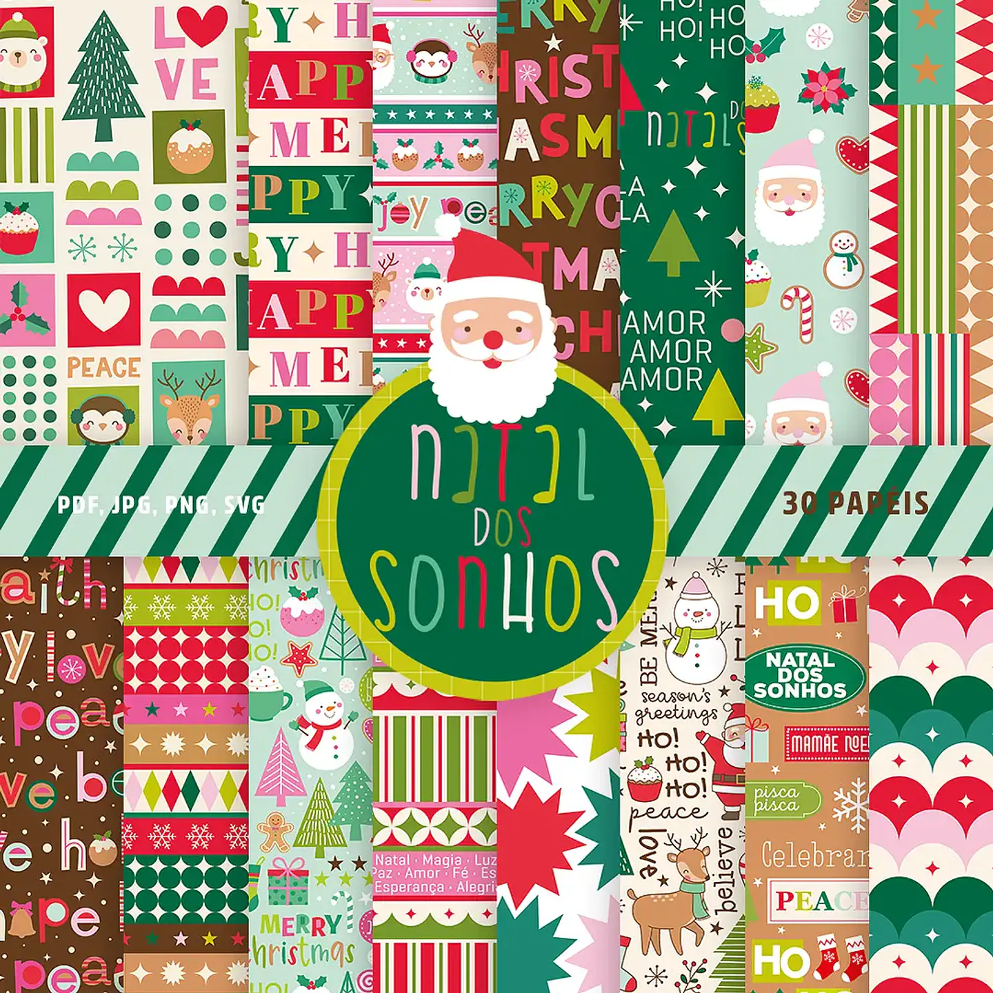 Kit Digital A4 Coleção Natal dos Sonhos - CELA 1