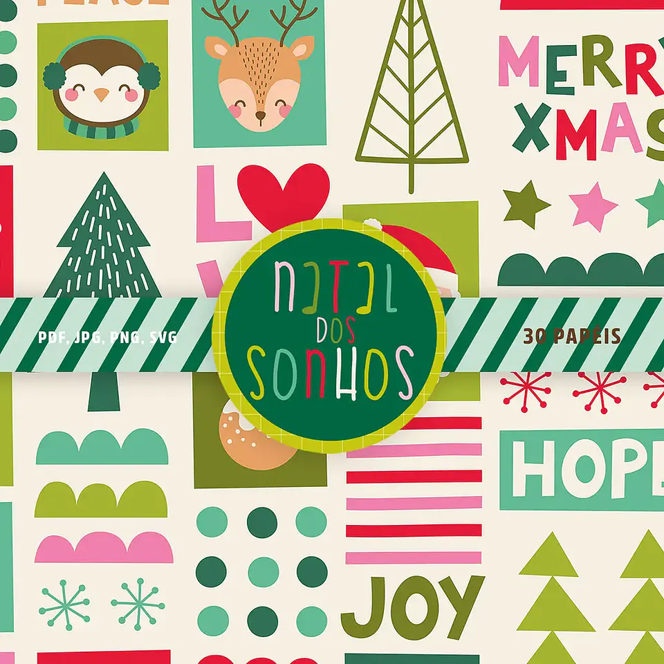 Kit Digital A4 Coleção Natal dos Sonhos - CELA 3