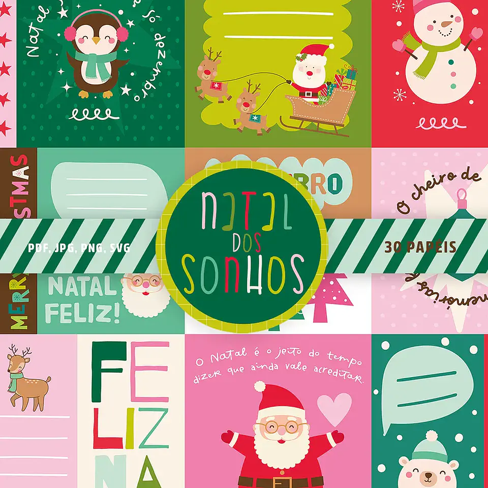 Kit Digital A4 Coleção Natal dos Sonhos - CELA 6