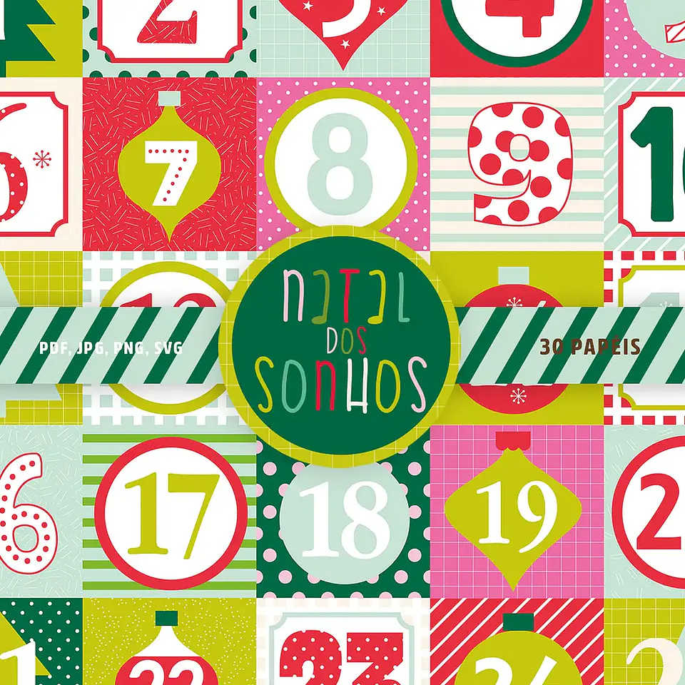 Kit Digital A4 Coleção Natal dos Sonhos - CELA 7