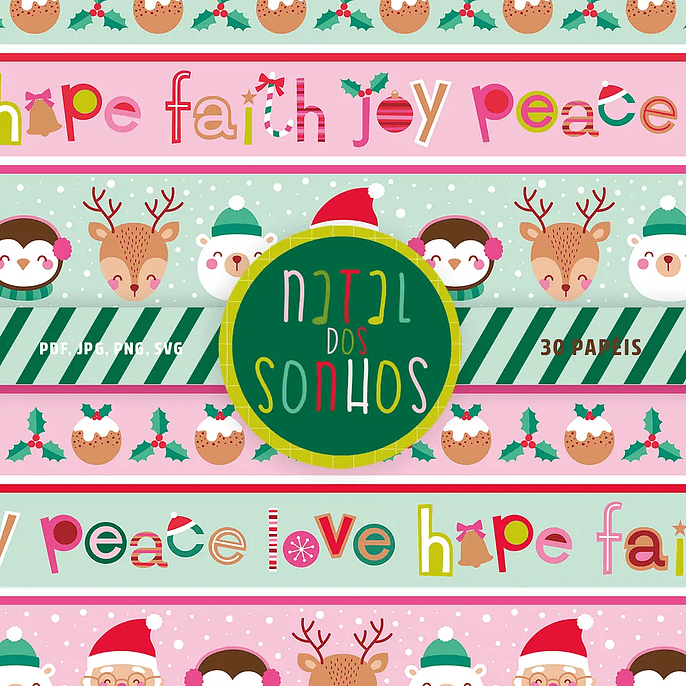 Kit Digital A4 Coleção Natal dos Sonhos - CELA 8