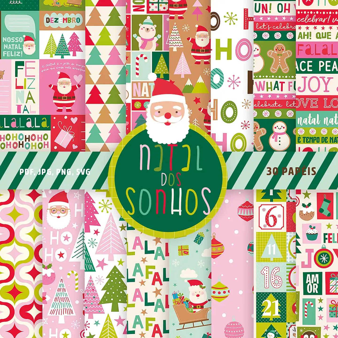 Kit Digital A4 Coleção Natal dos Sonhos - CELA 9