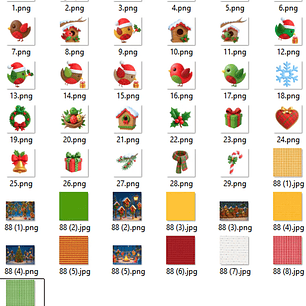 Kit Digital Natal Passarinhos 3D - Fanddy