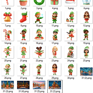 Kit Digital Natal dos Elfos 3D - Fanddy