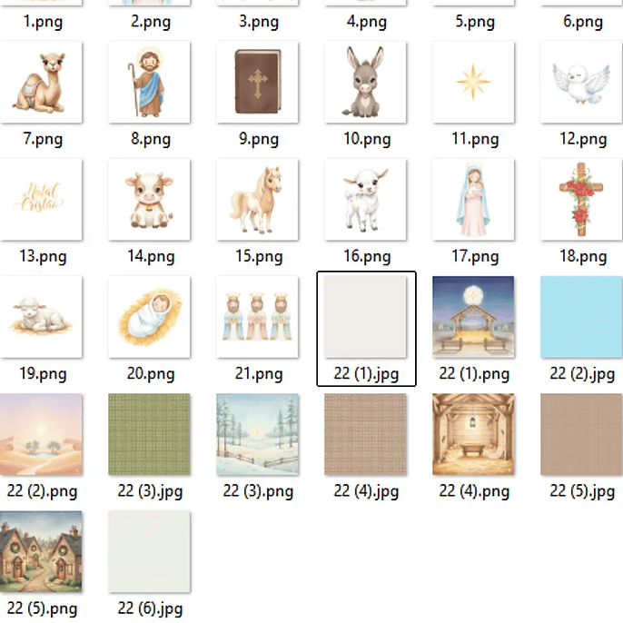 Kit Digital Natal Cristão Aquarela - Fanddy 2