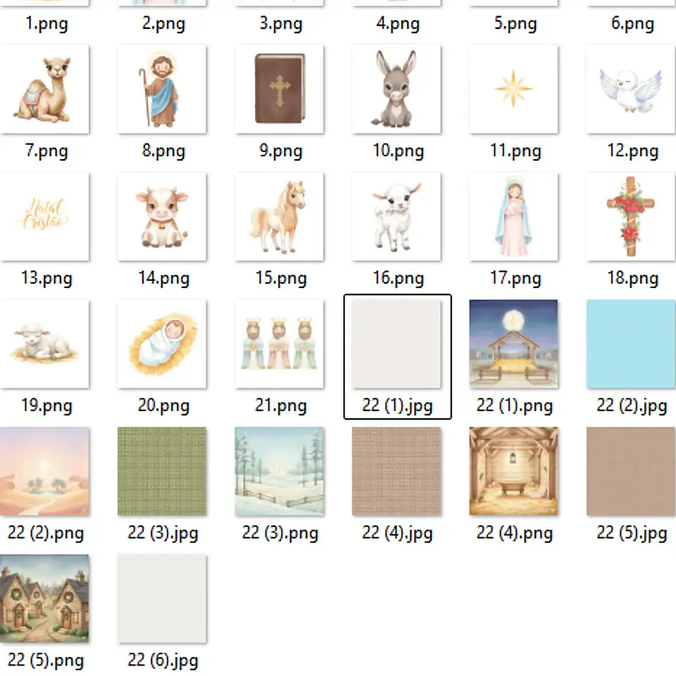 Kit Digital Natal Cristão Aquarela - Fanddy 2