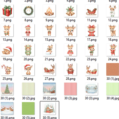 Kit Digital Natal Renas Aquarela - Fanddy 2