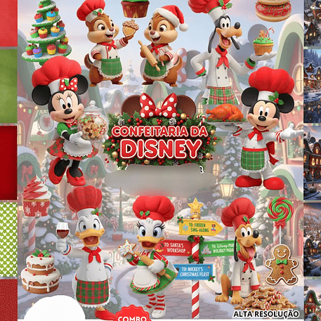 Kit Digital Natal Confeitaria da Disney 3D - Fanddy 1
