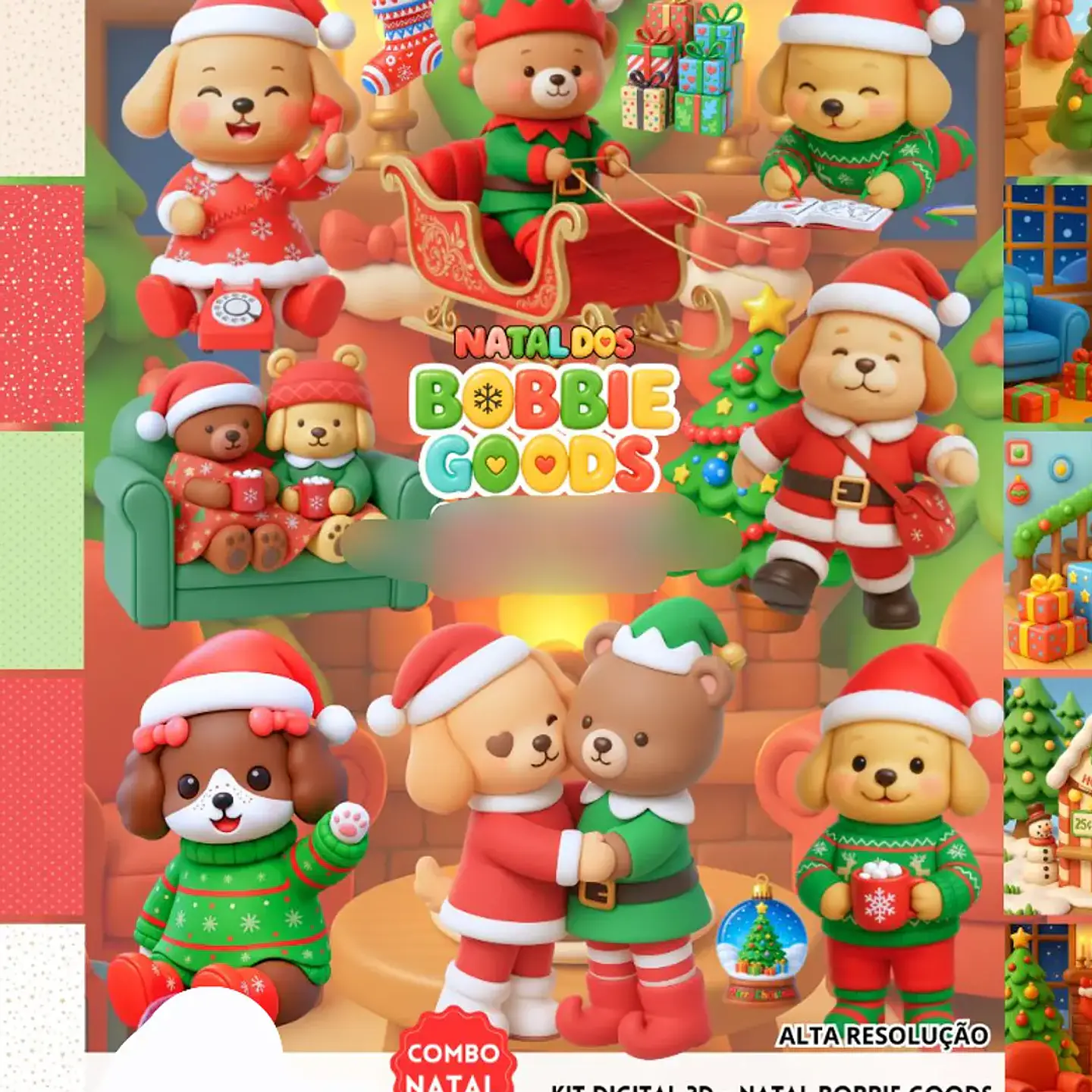 Kit Digital Natal Bobbie Goods 3D - Fanddy 1