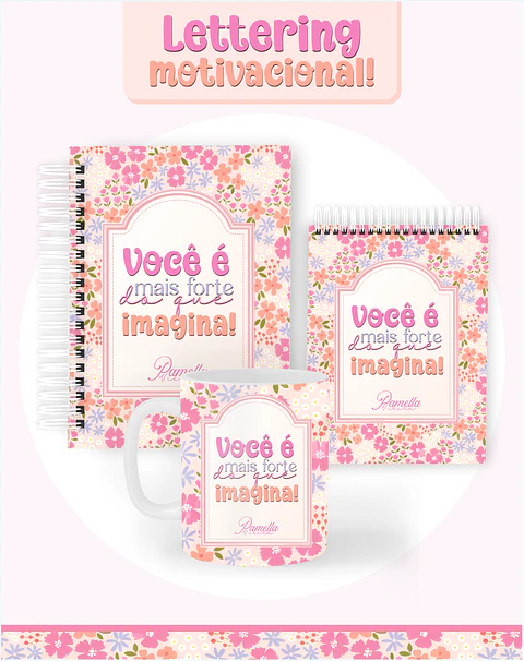 Arquivo Encadernação 2026 Lettering Motivacional - Pamella