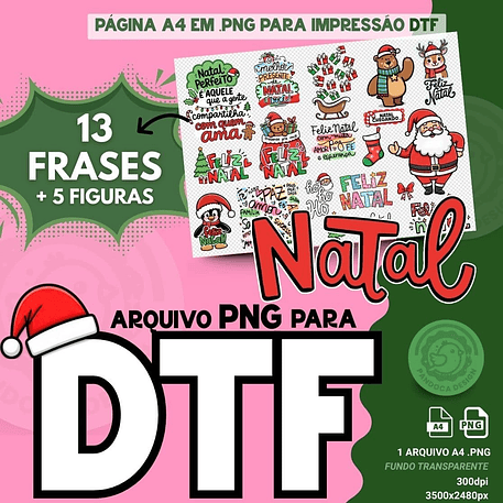 Arquivo Natal DTF UV 3 Frases - Pandoca 1