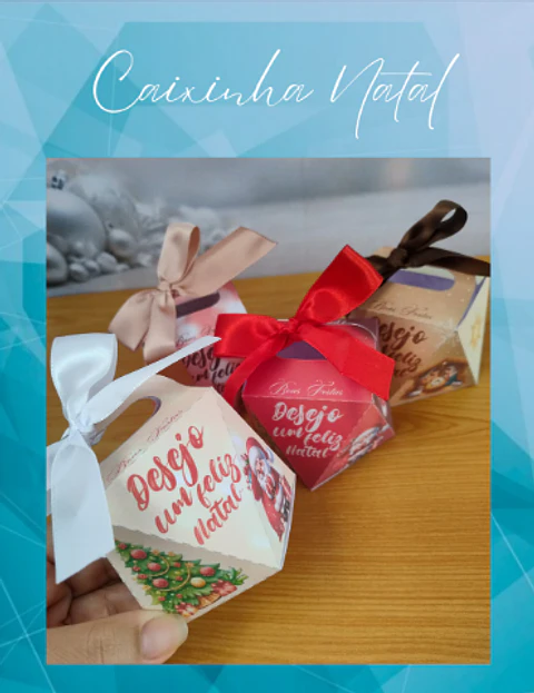 Arquivo Natal Caixa Prisma com Alça - Perfeita Arte