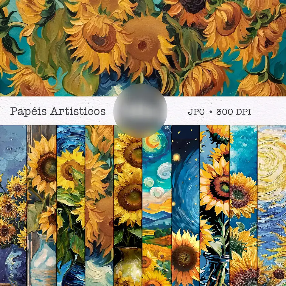 Kit Digital Combo Papéis Alma de Girassol - 6