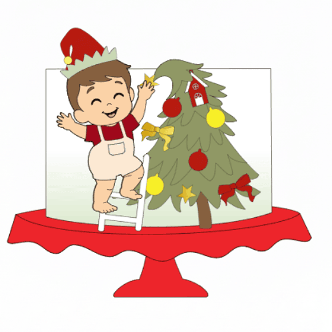 Arquivo Natal Topo de Bolo Bebê na Árvore 1