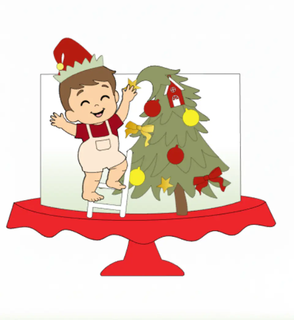 Arquivo Natal Topo de Bolo Bebê na Árvore 1