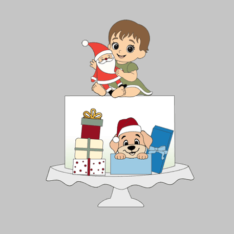 Arquivo Natal Topo de Bolo Bebezinha com Noel 1