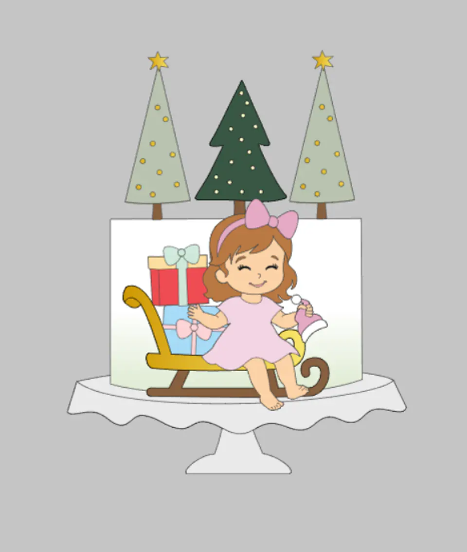 Arquivo Natal Topo de Bolo Menina no Treno 1