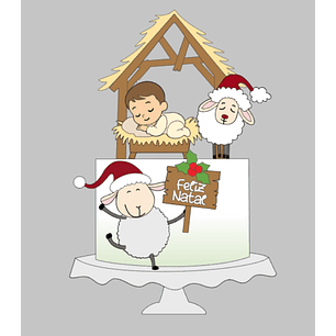 Arquivo Natal Topo de Bolo Cristão Presépio