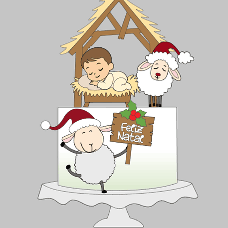 Arquivo Natal Topo de Bolo Cristão Presépio 1