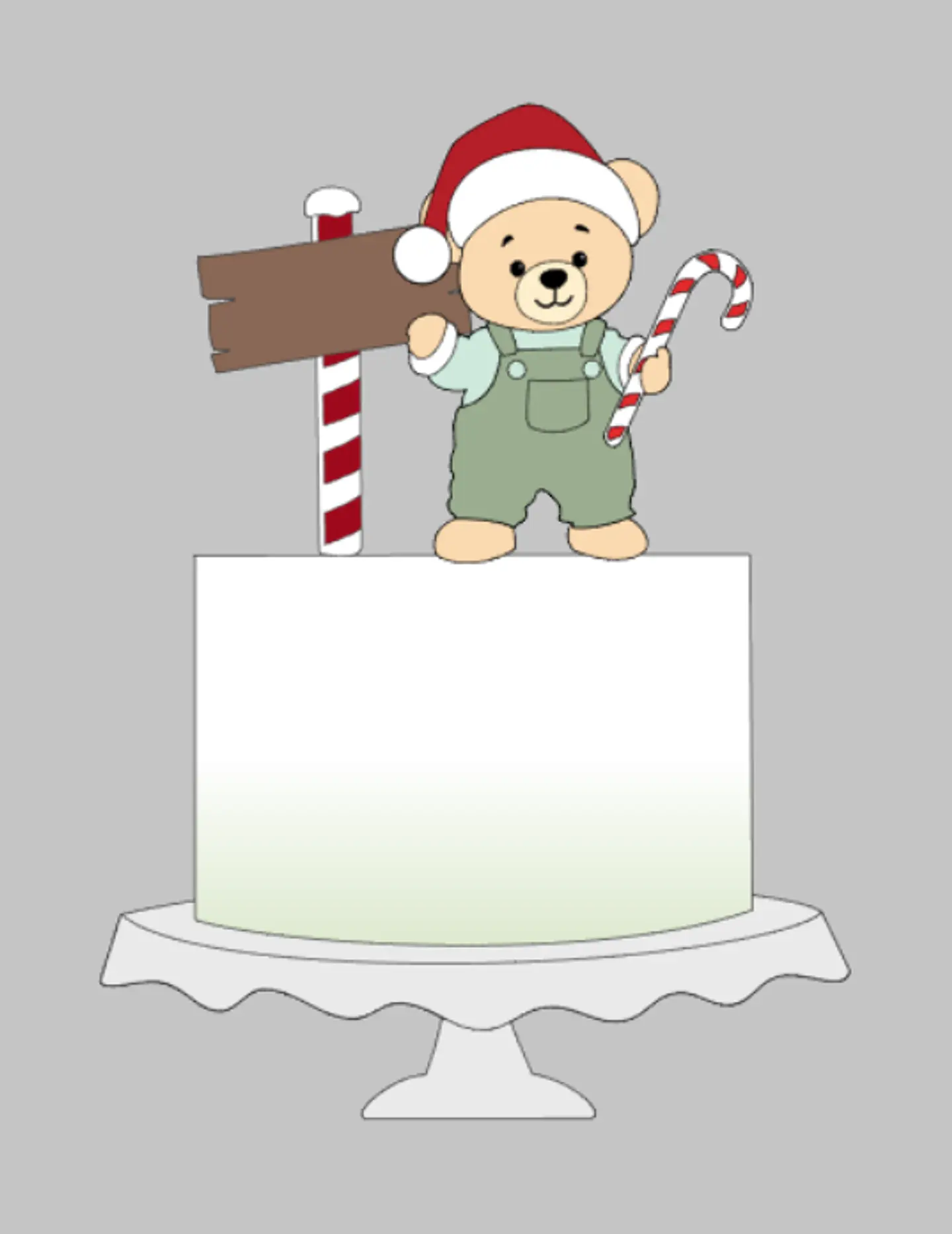 Arquivo Natal Topo de Bolo Ursinho 1
