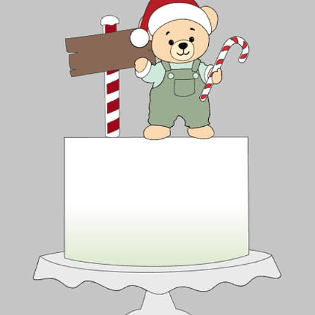Arquivo Natal Topo de Bolo Ursinho 1