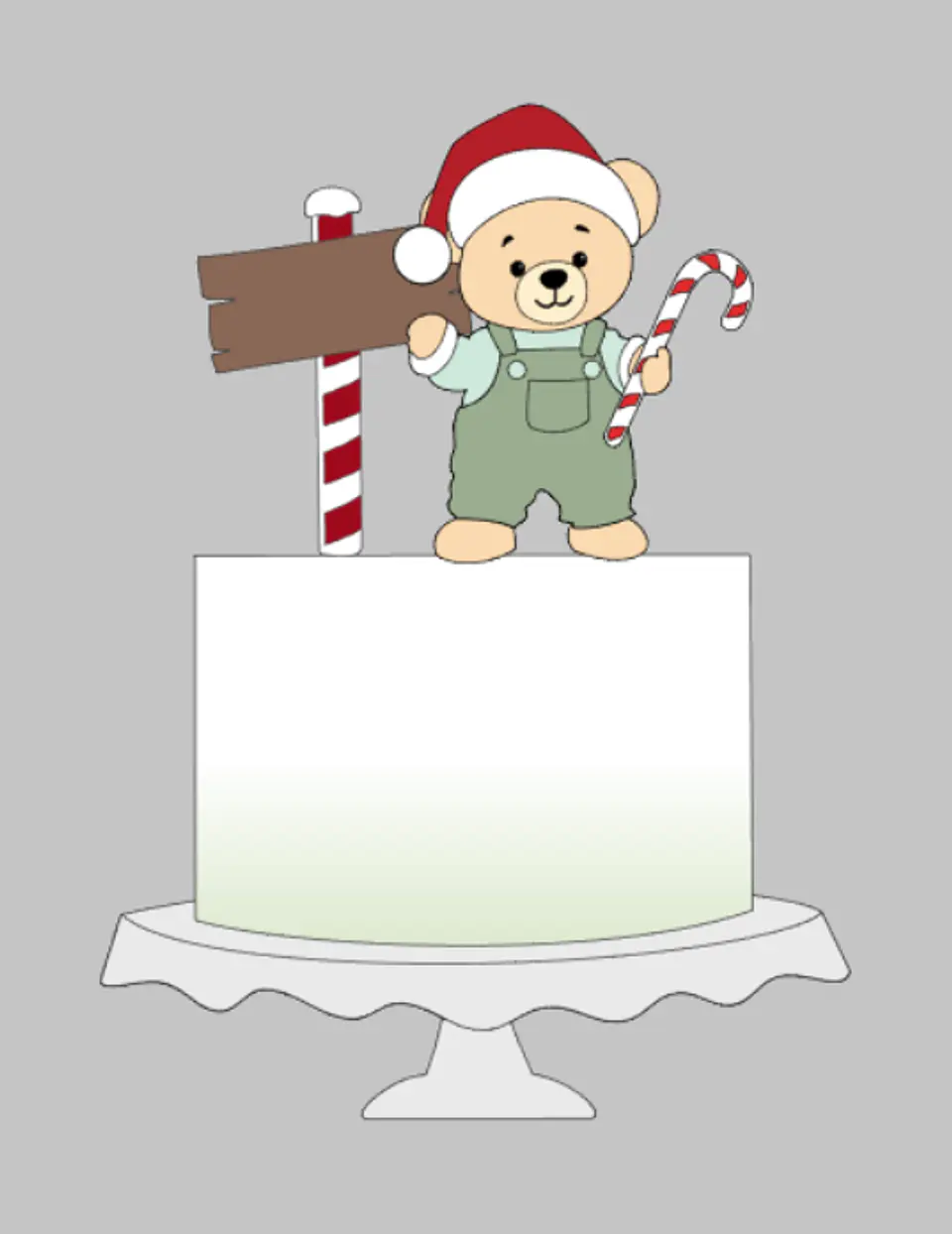 Arquivo Natal Topo de Bolo Ursinho 1