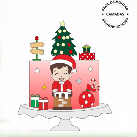 Arquivo Natal Topo de Bolo Bebê Chaminé 1
