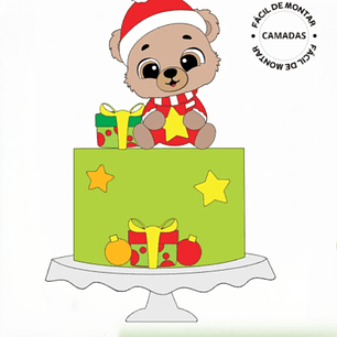 Arquivo Natal Topo de Bolo Ursinho