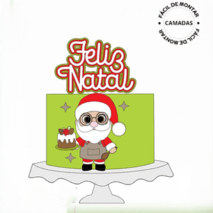 Arquivo Natal Topo de Bolo Papai Noel Confeiteiro