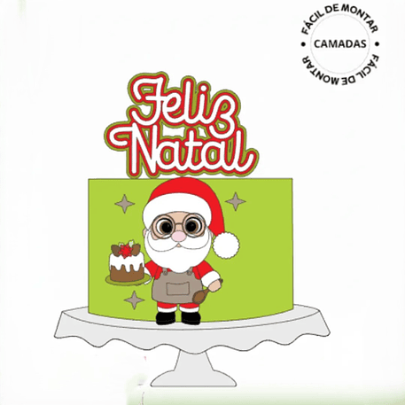 Arquivo Natal Topo de Bolo Papai Noel Confeiteiro 1