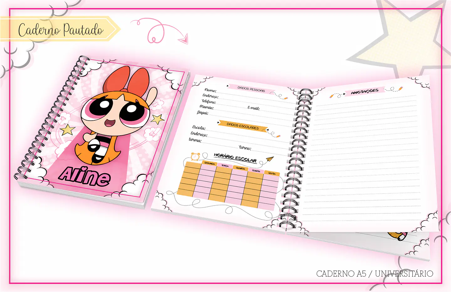 Arquivo Encadernação Kit Escolar Florzinha - LINA CRIATIVA 2