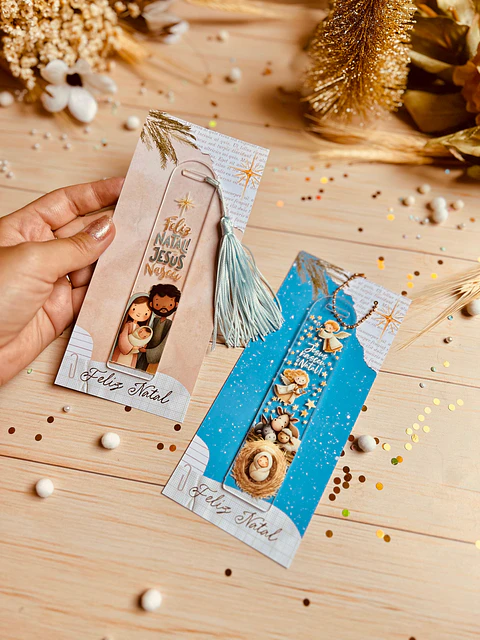 Arquivo Natal Cristão Card Marcador de Página DTF