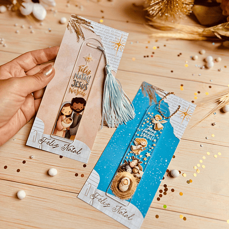 Arquivo Natal Cristão Card Marcador de Página DTF 1