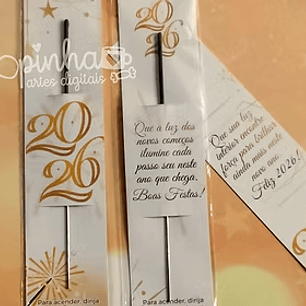 Arquivo Ano Novo Card Vela Chuva de Estrelinhas