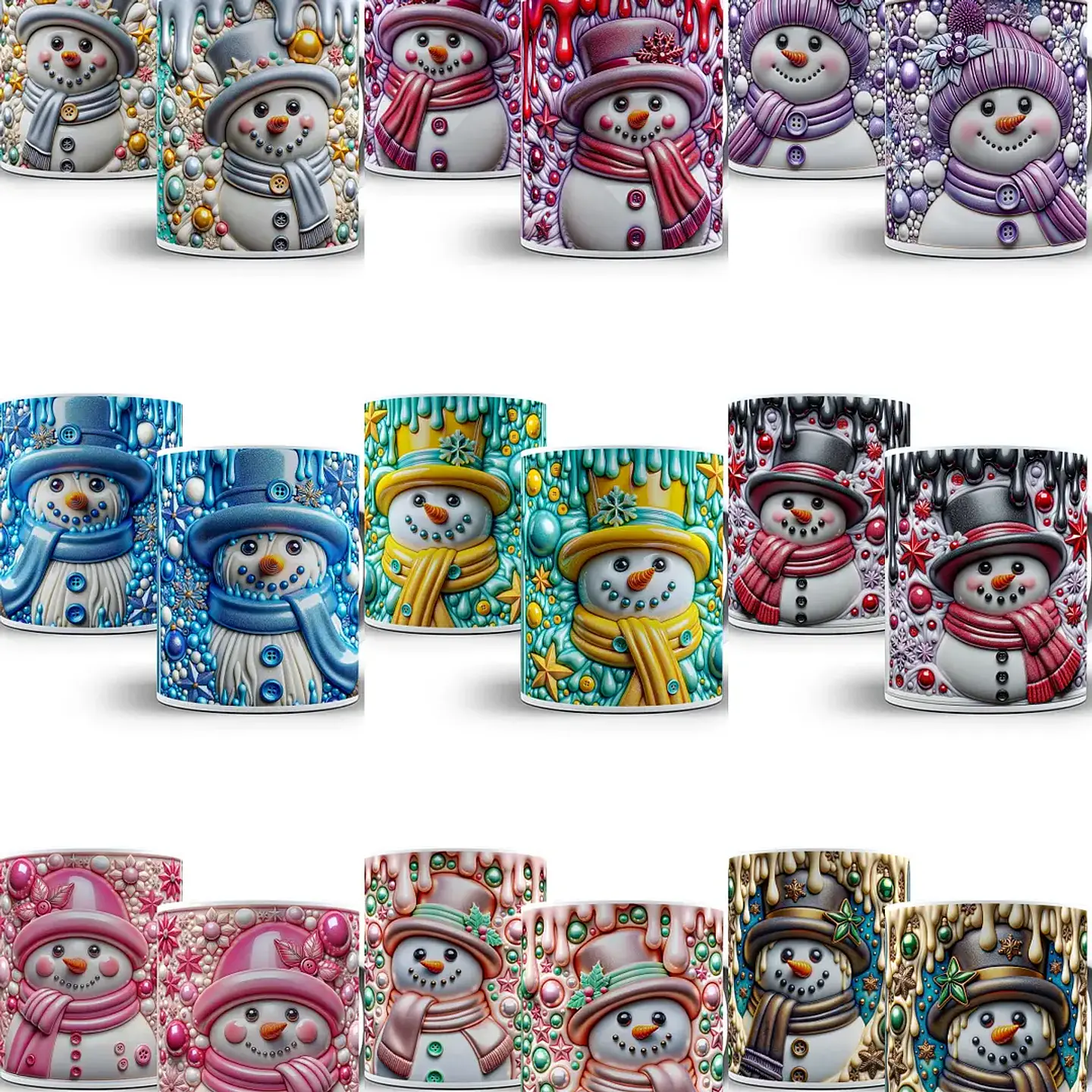 Arquivo Natal Canecas Boneco de Neve  3